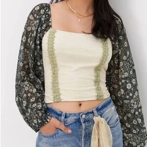 Anthropologie Forever That Girl Lace Back Peasant Top - SP